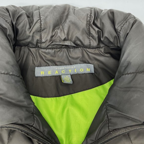 Kenneth Cole Reaction Vest Mens Large Down Puffer Jacket Feathers Full Zip Gray - Picture 2 of 9